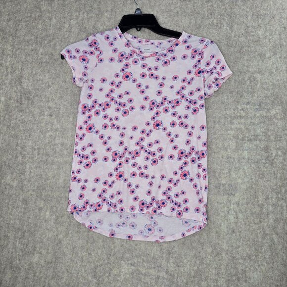 Old Navy Girls Relaxed Fit Floral T-Shirt XL Pink & Purple - Picture 1 of 5